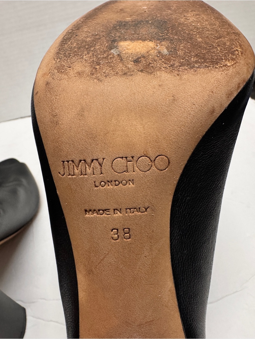 Jimmy Choo "Mercy" Black Leather Open-Toe Moto Whimsigoth Booties sz 38/US 8 - Picture 5 of 9
